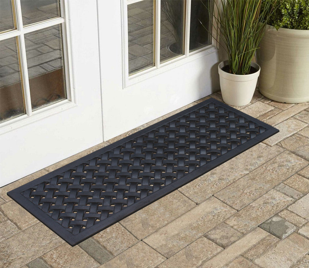 A1HC Heavy Weight Albertina Indoor/Outdoor Durable Rubber Doormat 18"X48", Black