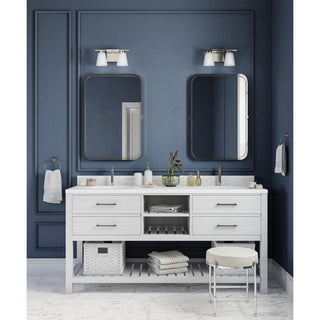 Tanner Collection Two-Light Transitional Vanity Light, Brushed Nickel