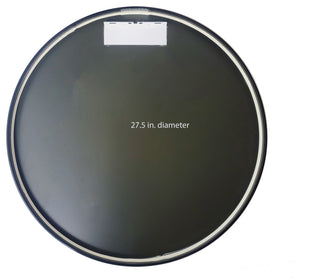 Round Black Metal Framed Wall Mirror, 27.6" X 27.6" Dia.