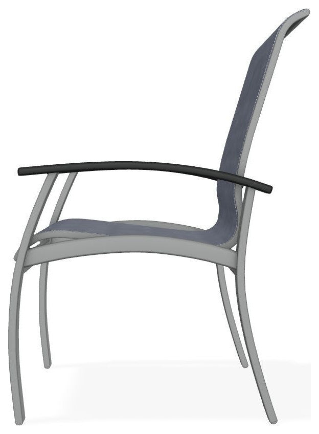 Belle Isle Sling Outdoor Dining Chair, Augustine Denim/Graphite