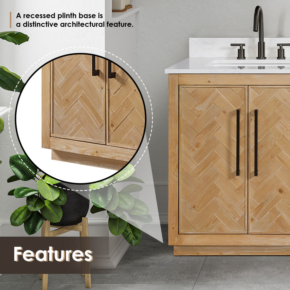 Bellavia Bath Vanity, Weathered Fir, 60", No Mirror