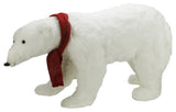 Commercial Walking Plush Polar Bear Christmas Decoration, White, 30"