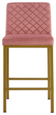 Modern Velvet 2 Bar Chair, Metal Legs for Dining,Kitchen and Bar, Bean Paste Red