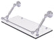 Waverly Place 18" Floating Glass Shelf with Gallery Rail, Polished Chrome