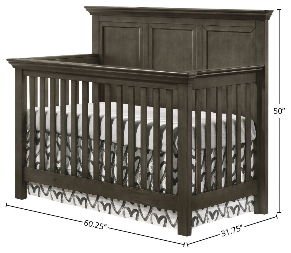 San Mateo 60"W Convertible Crib, Gray
