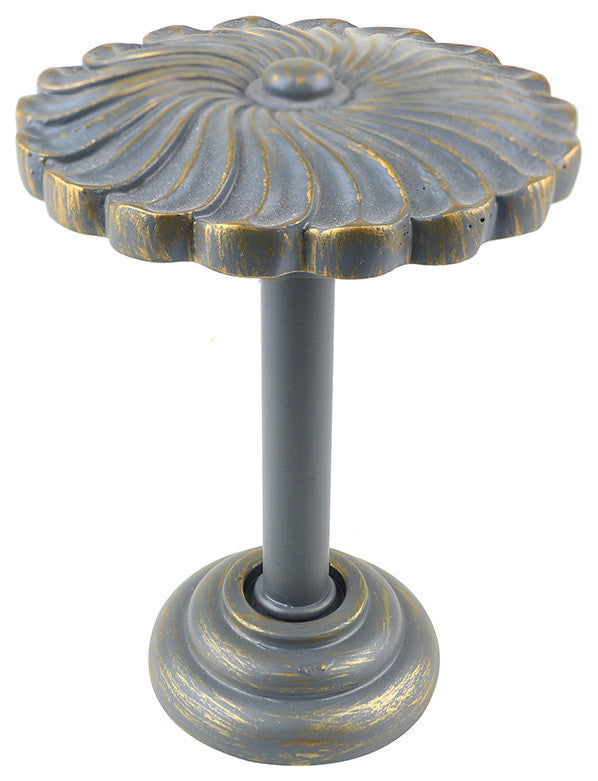 Sierra Drapery Medallion Holdback, Gilded Steel