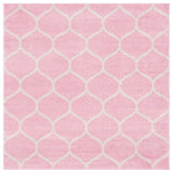 Rug Unique Loom Trellis Frieze Pink Square 6' 0 x 6' 0