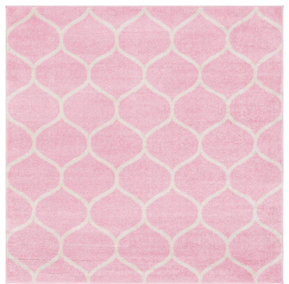 Rug Unique Loom Trellis Frieze Pink Square 6' 0 x 6' 0