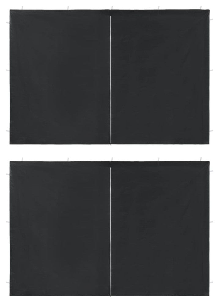 vidaXL Party Tent Sidewall 2 pcs with Zipper PE Anthracite