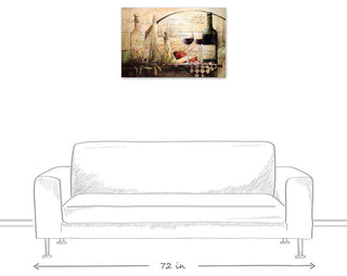 Tuscan Vineyard Wine Canvas Wall Art, 20"x30", Unframed