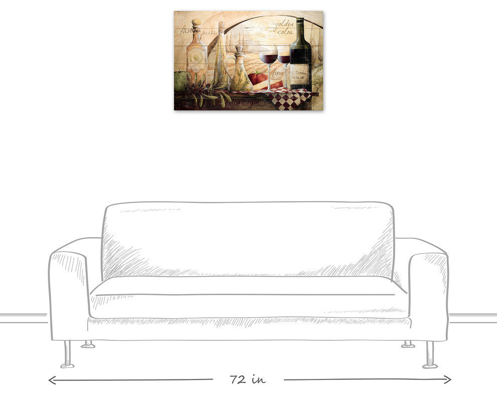 Tuscan Vineyard Wine Canvas Wall Art, 20"x30", Unframed