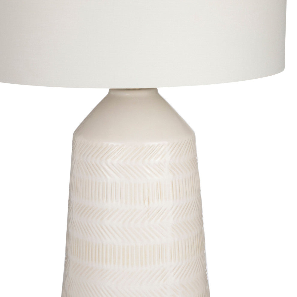 Sherie 3-Way Ceramic Table Lamp, White
