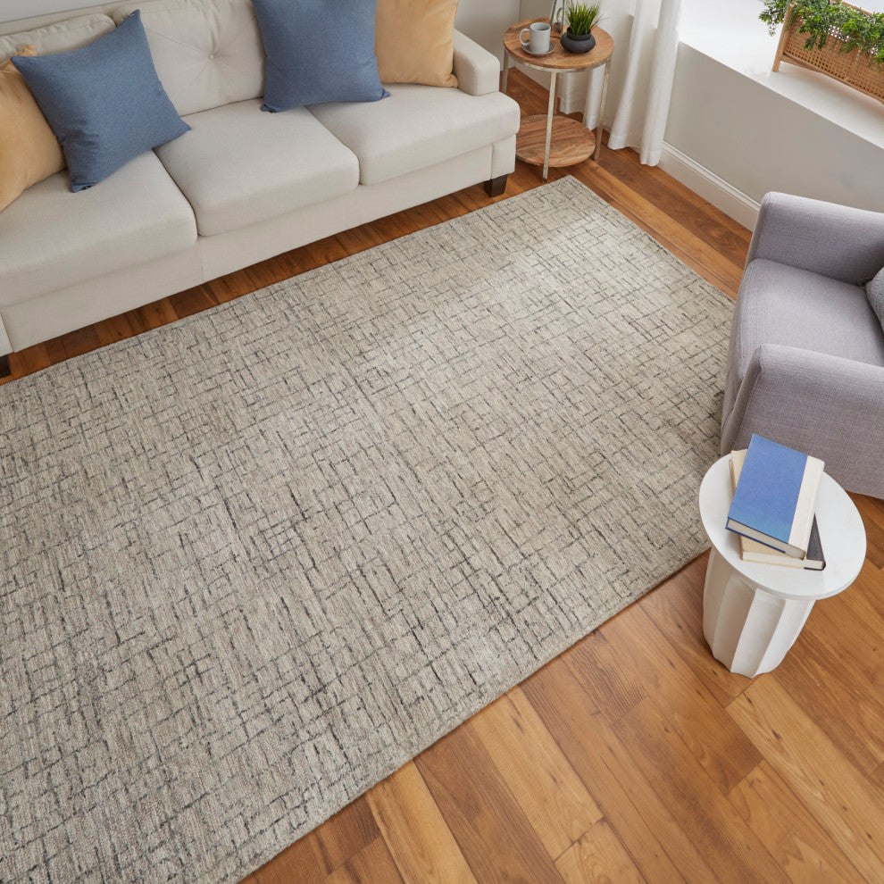 Weave & Wander Natal Transitional Solid, Ivory/Gray/Taupe, 8'x10'