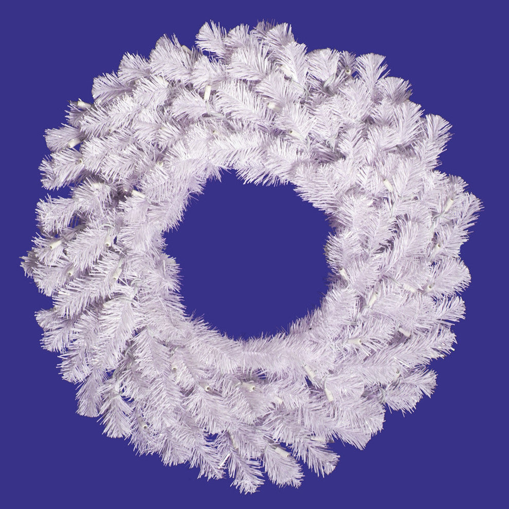 24" Crystal White Wreath 110 Tips
