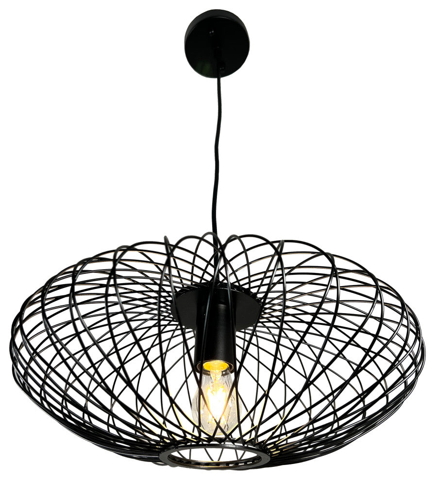 Alitzel 1-Light Black Oval Pendant
