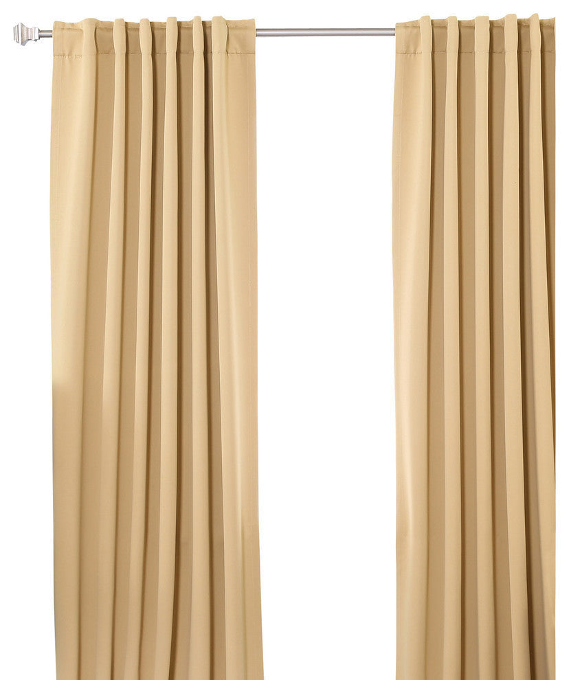 Solid Thermal Blackout Curtain Panels, Wheat, 72", Set of 2