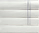 Pointehaven 300TC Embroidered Sheet Set, White, Queen