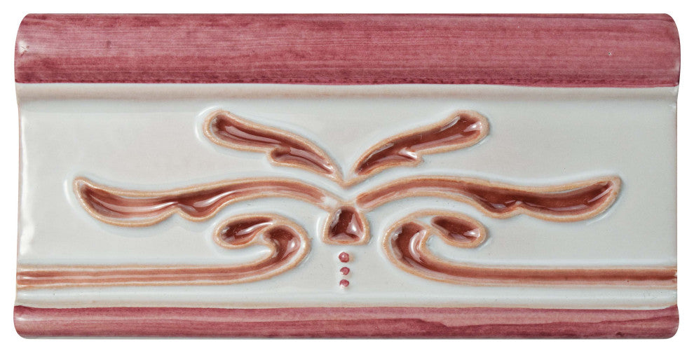 Novecento Cenefa Evoli Ceramic Wall Trim Tile, Burdeos