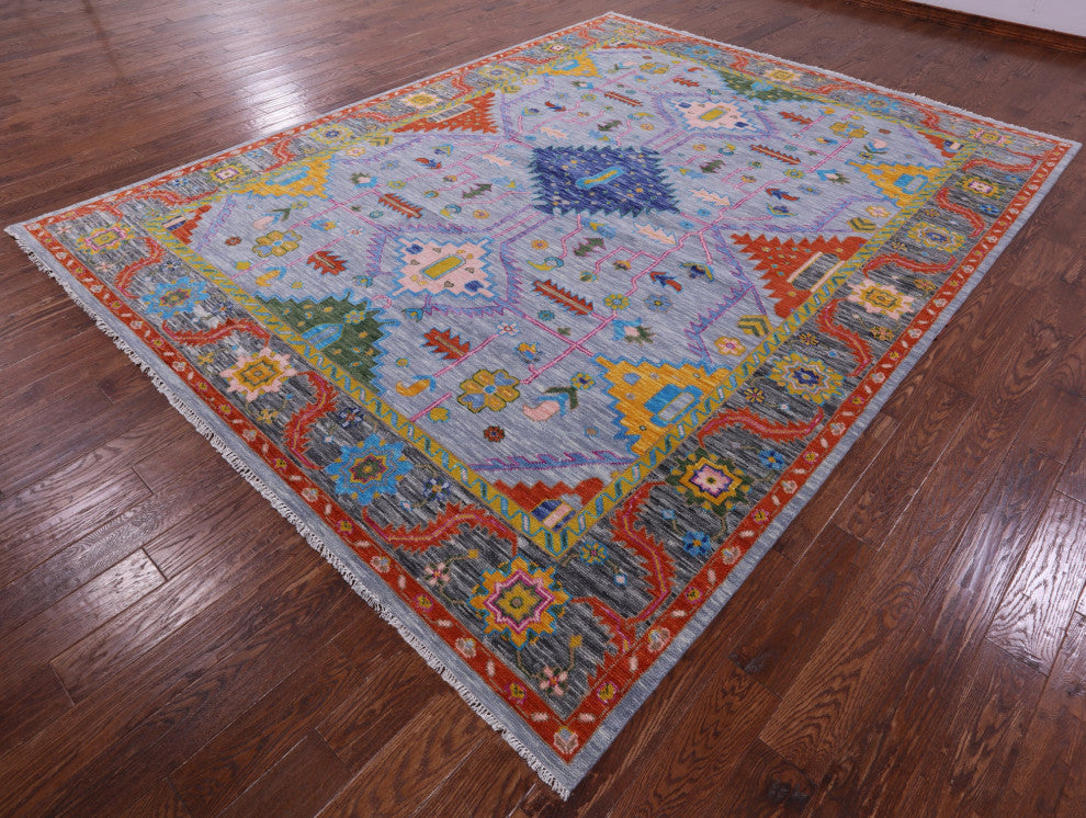 9' 1" X 11' 10" Kazak Hand Knotted Wool Rug - Q15838