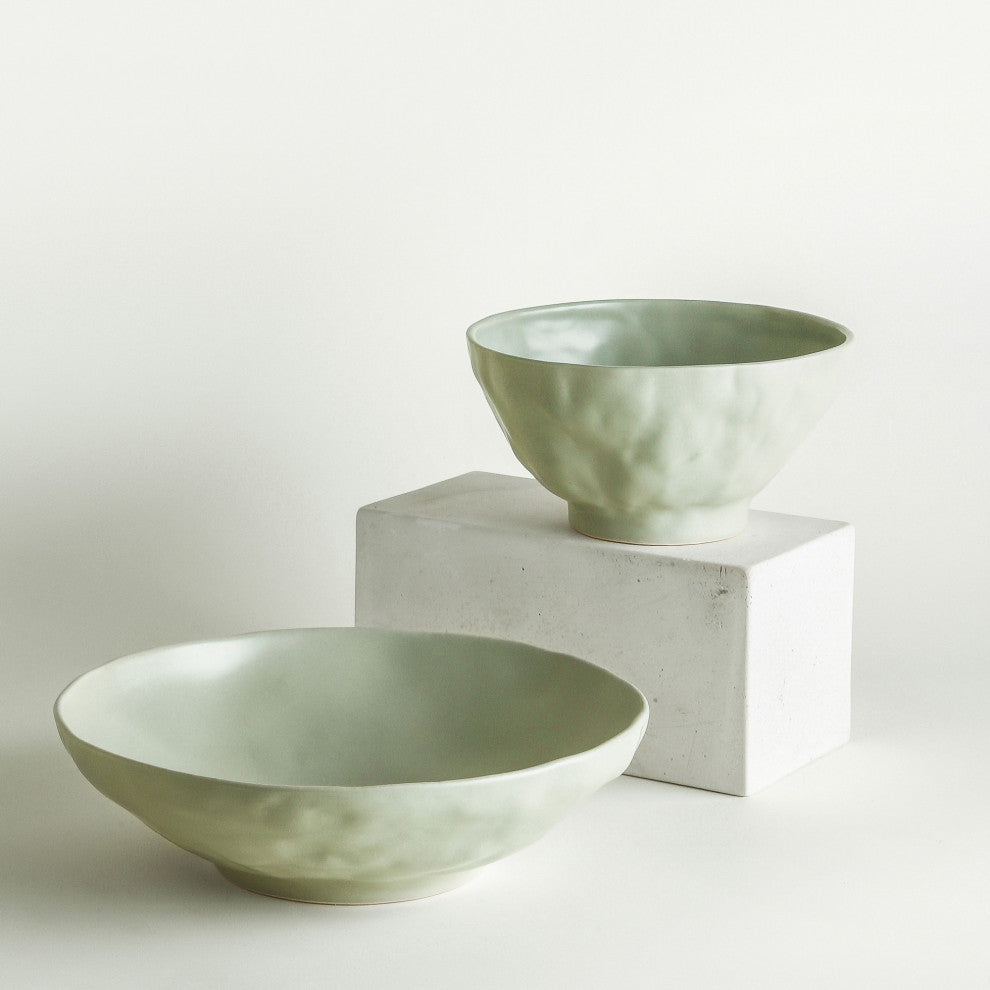 Stone by Mercer Project NENDO Stoneware 16 Piece Dinnerware Set, Sage-Grey