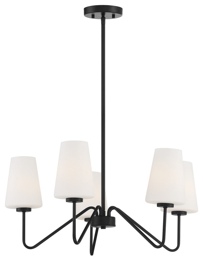 5-Light Chandelier, Matte Black