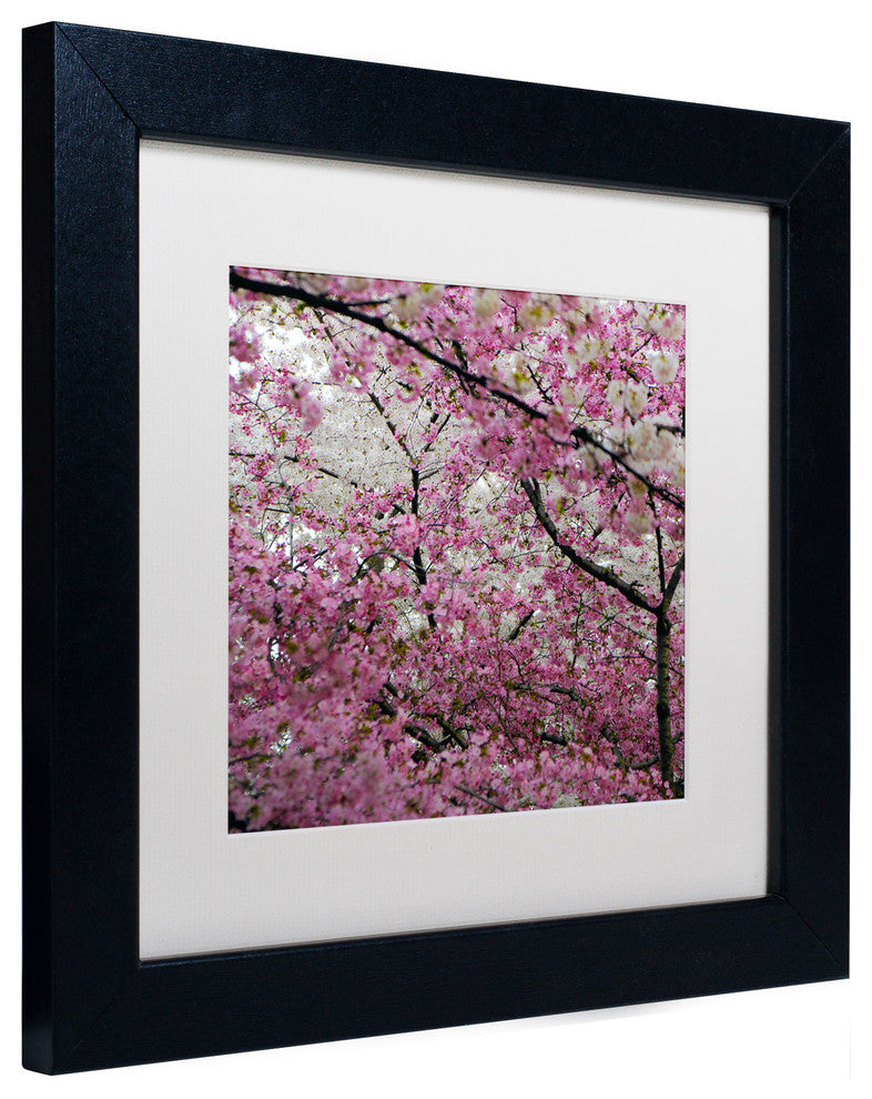'Cherry Blossoms 2014-3' Matted Framed Canvas Art by CATeyes
