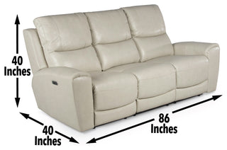 Laurel Power Reclining Sofa, Ivory