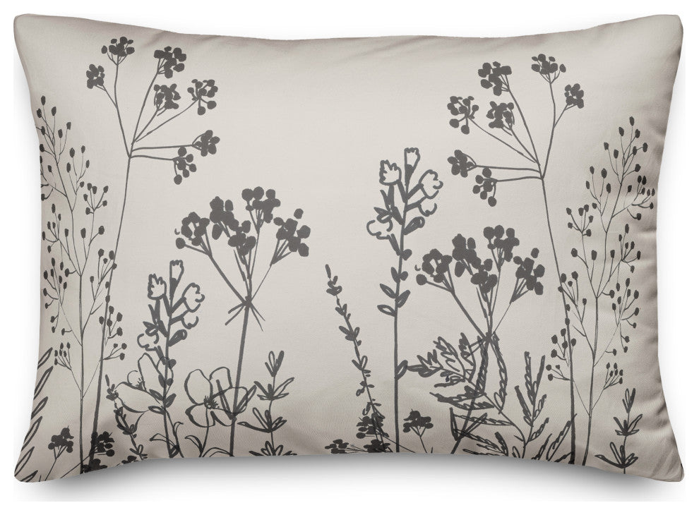Sketched Florals 14"x20" Spun Poly Pillow