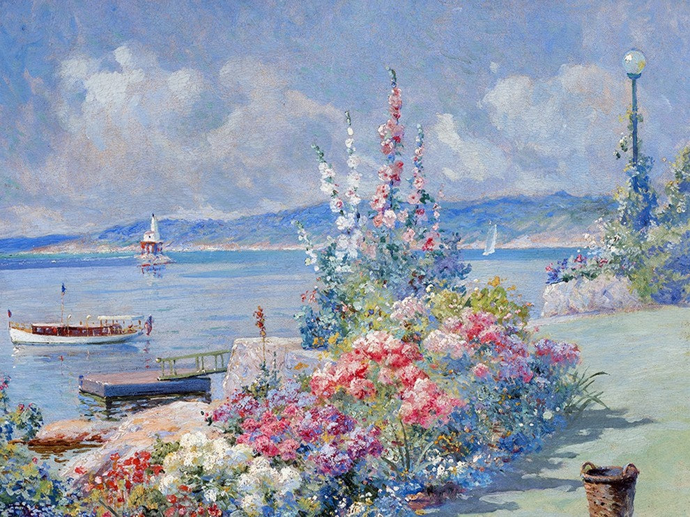 Tile Mural Beautiful Waterfront By Abbott Fuller Graves, 6"x8", Glossy