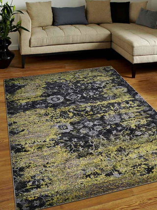 MACHINE MADE HEATSET POLYPROPYLENE AREA RUGS -Silver Color,Contemporary Design, [Rectangle] 5'x8'