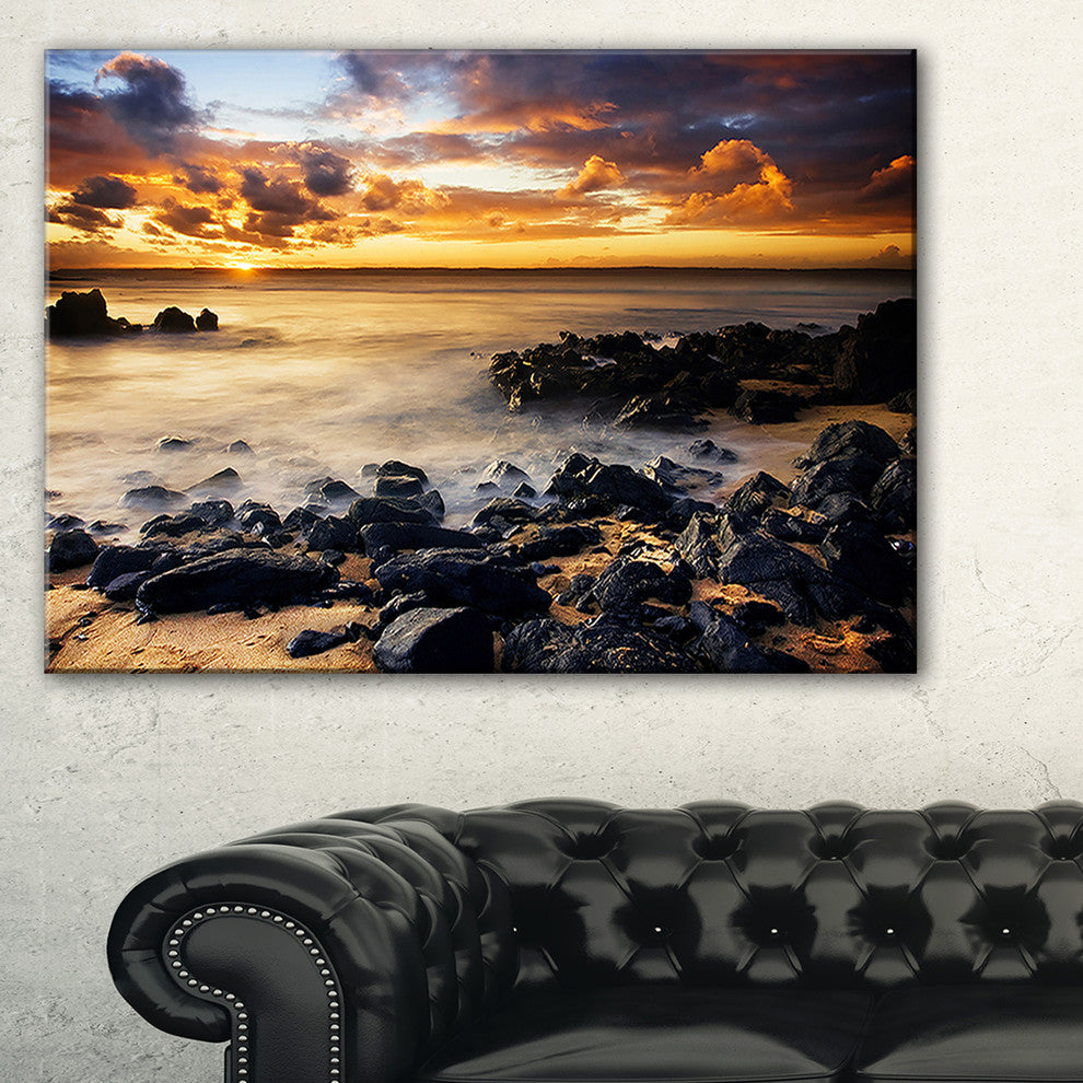 "Beautiful Sunset At Philip Island" Wall Art Landscape, 40"x20"