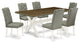 X077El207-7, 7-Piece Dinette Room Set, 6 Chairs, Table Top and Wooden Cross Legs