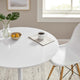 Lippa Round Wood Top Dining Table, White, 36"