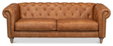 Chesterfield Kingston Sofa Tan Leather 2 Cushions