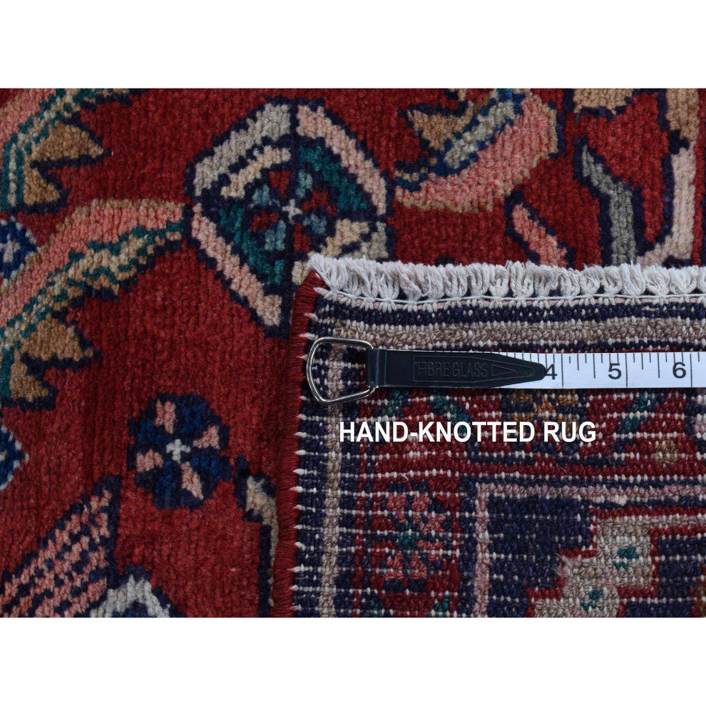 Brown New Persian Hamadan Camel Hair Pure Wool Hand Knotted Rug 5'1" x 10'2"