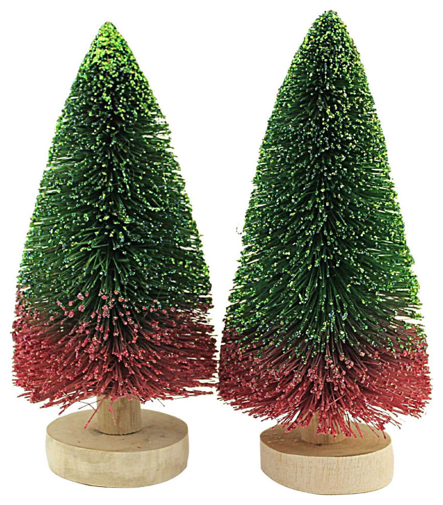 Cody Foster Buri Tree Red/Green Ombre Christmas Sparkle Wood