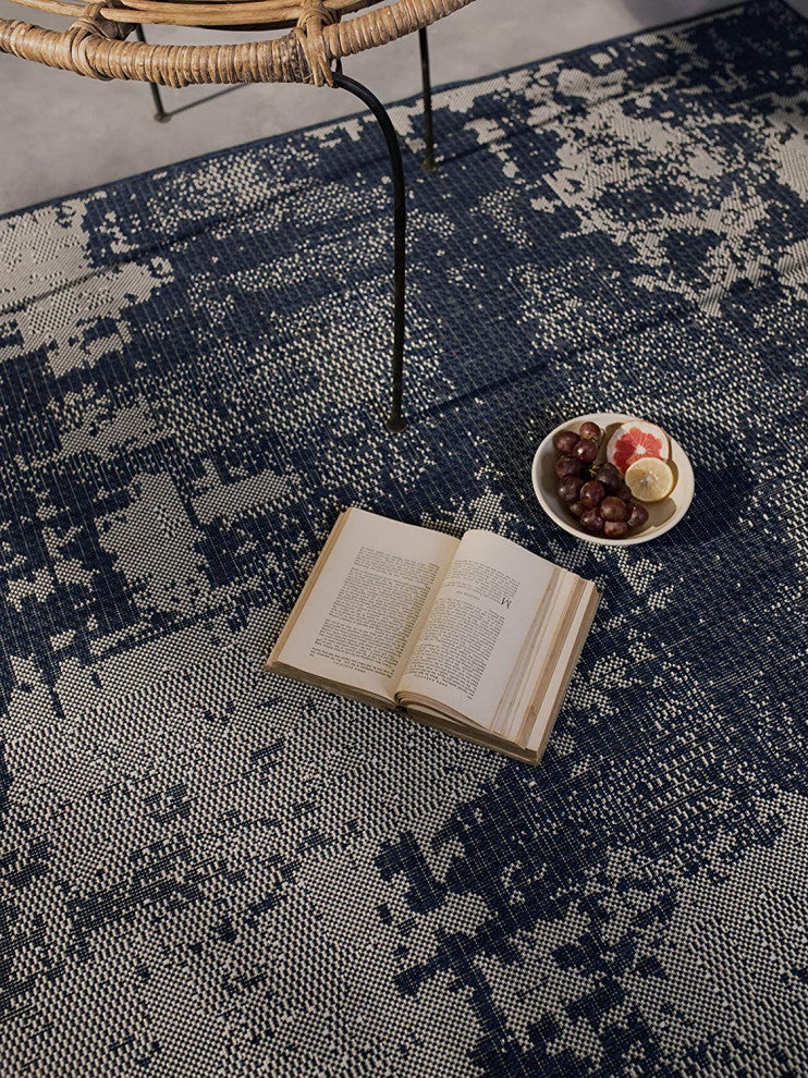 Outdoor Collection Vintage Rug - Bohemian Rug, Navy, 5'3"x7'6"