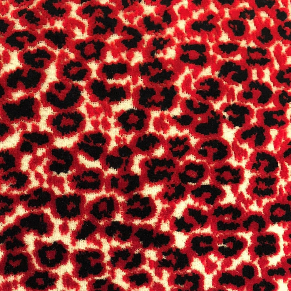 Crimson Cheetah Black and Red Luxury Throw Pillow, 20"x30" Queen