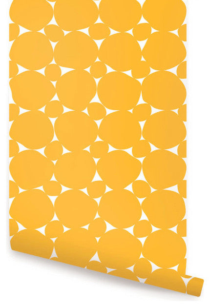 Dot Peel and Stick Vinyl Wallpaper, Yellow, 24"w X 60"h