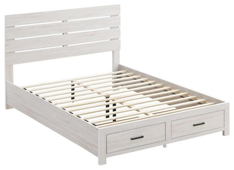 Coaster Brantford Farmhouse Wood Queen Storage Bed Coastal White