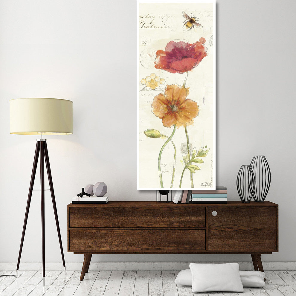 "Painted Poppies VI" Digital Paper Print by Katie Pertiet, 32"x77"