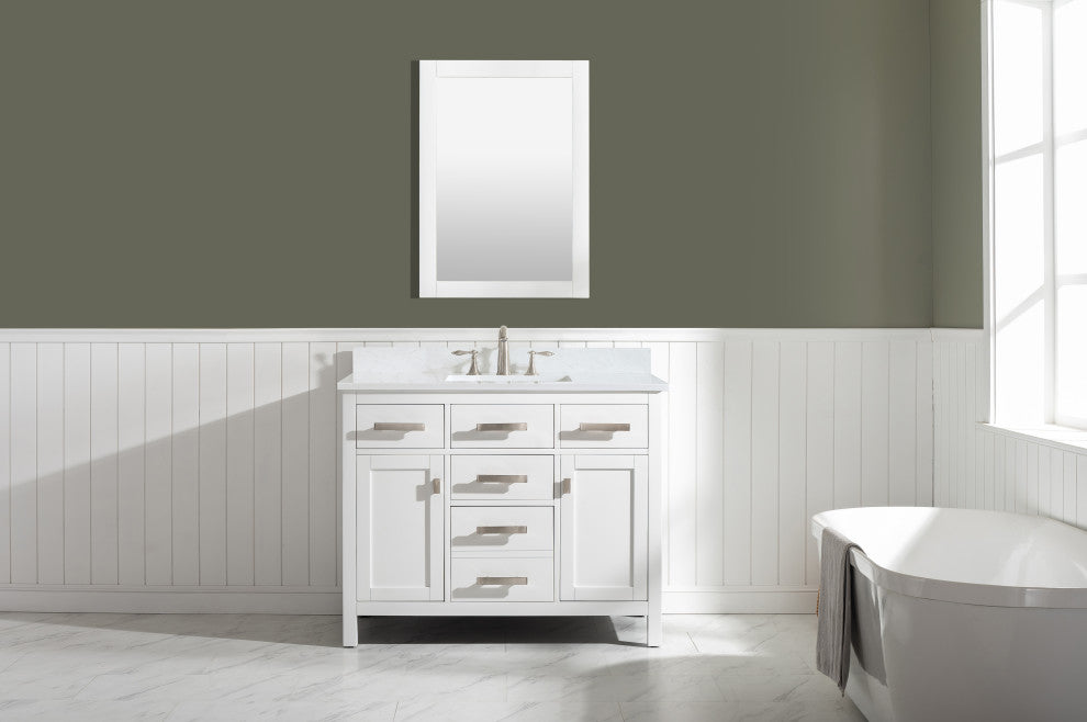 Valentino 42" Single Vanity, White