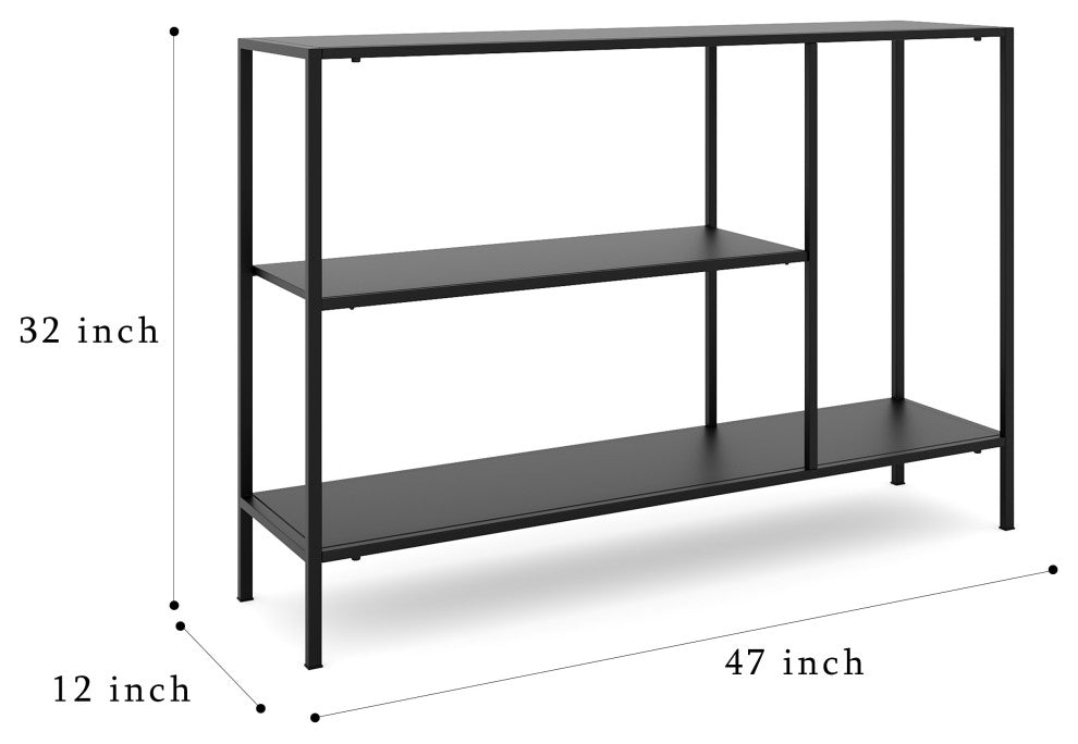 Rustic Metal Console Table With Shelves 47x12x32