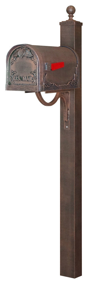 Floral Curbside Mailbox with Springfield Mailbox Post