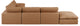 Comfy Upholstered L-Shaped Modular Sectional, Cognac, 7-Piece: 4 Armless Chair, 1 Corner Chair, 2 Ottoman, Vegan Leather