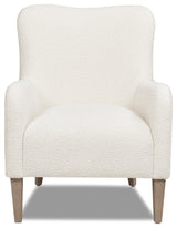 Nimbus 27.5" Curved Accent Chair, Ivory White Boucle