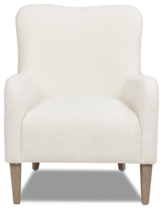 Nimbus 27.5" Curved Accent Chair, Ivory White Boucle