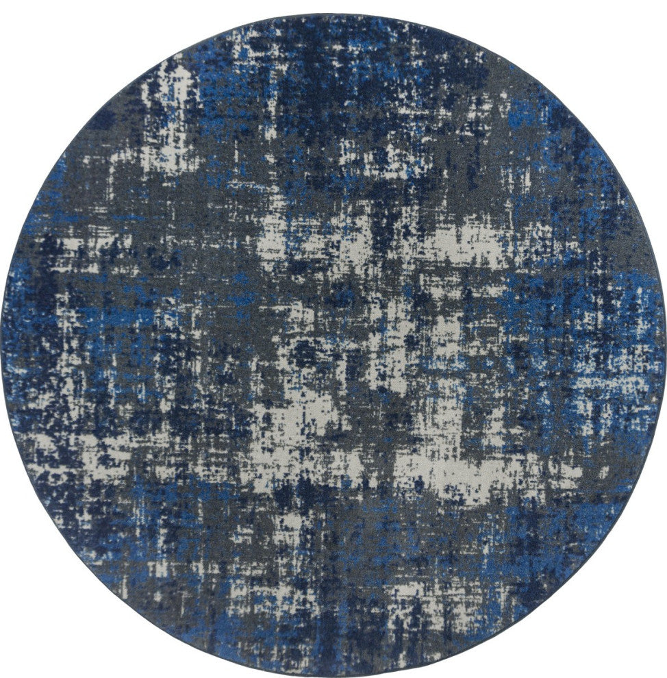 Terra Mae 5'4" Round Area Rug, Color Marine