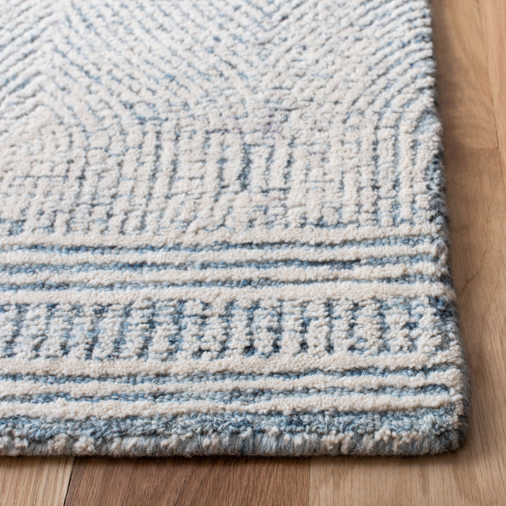 Safavieh Couture Abstract Collection, ABT340 Rug, Ivory/Blue, 12'x18'