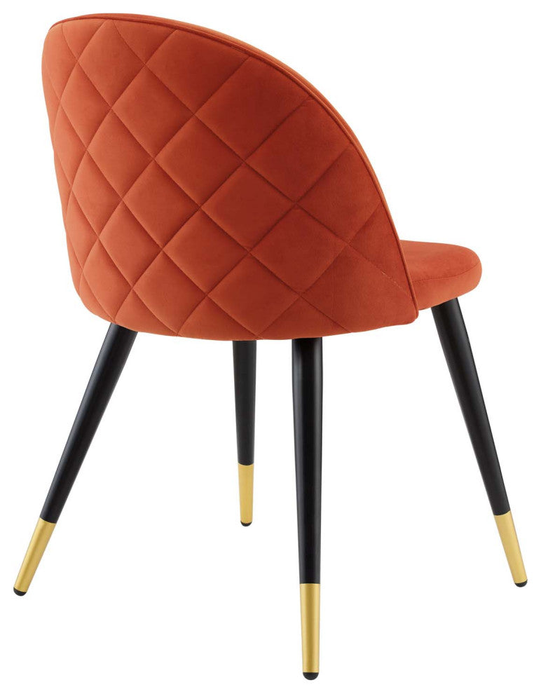 Cordial Performance Velvet Dining Chairs - Set of 2-Orange